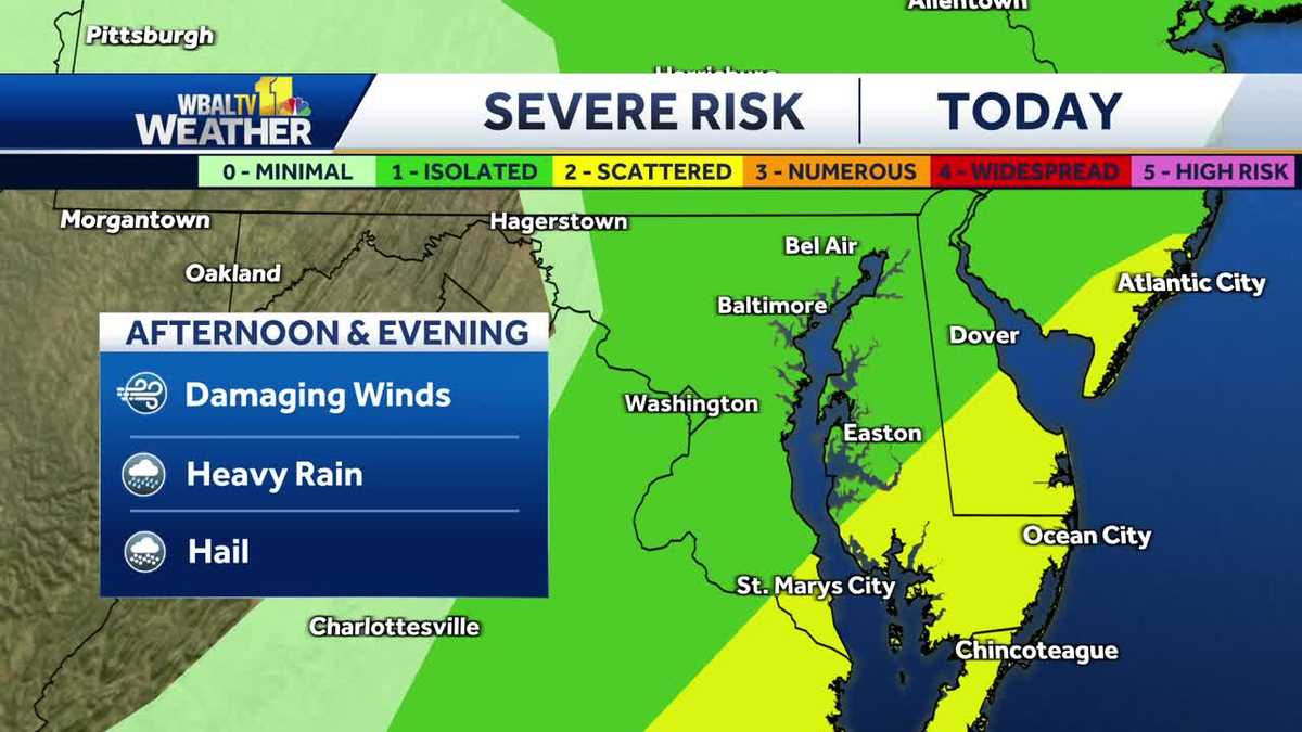 Isolated thunderstorms possible Tuesday afternoon