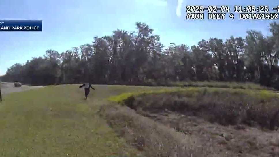 Florida officers chase man who jumped from stolen car during high-speed ...