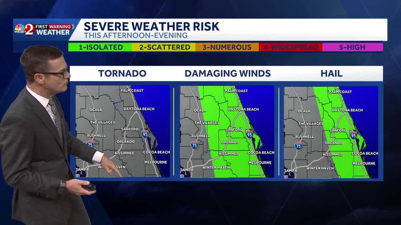 Severe storm threat today in Central Florida