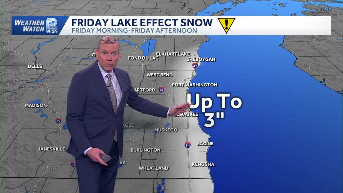 Up to 3" of lake effect snow on Friday in SE Wisconsin