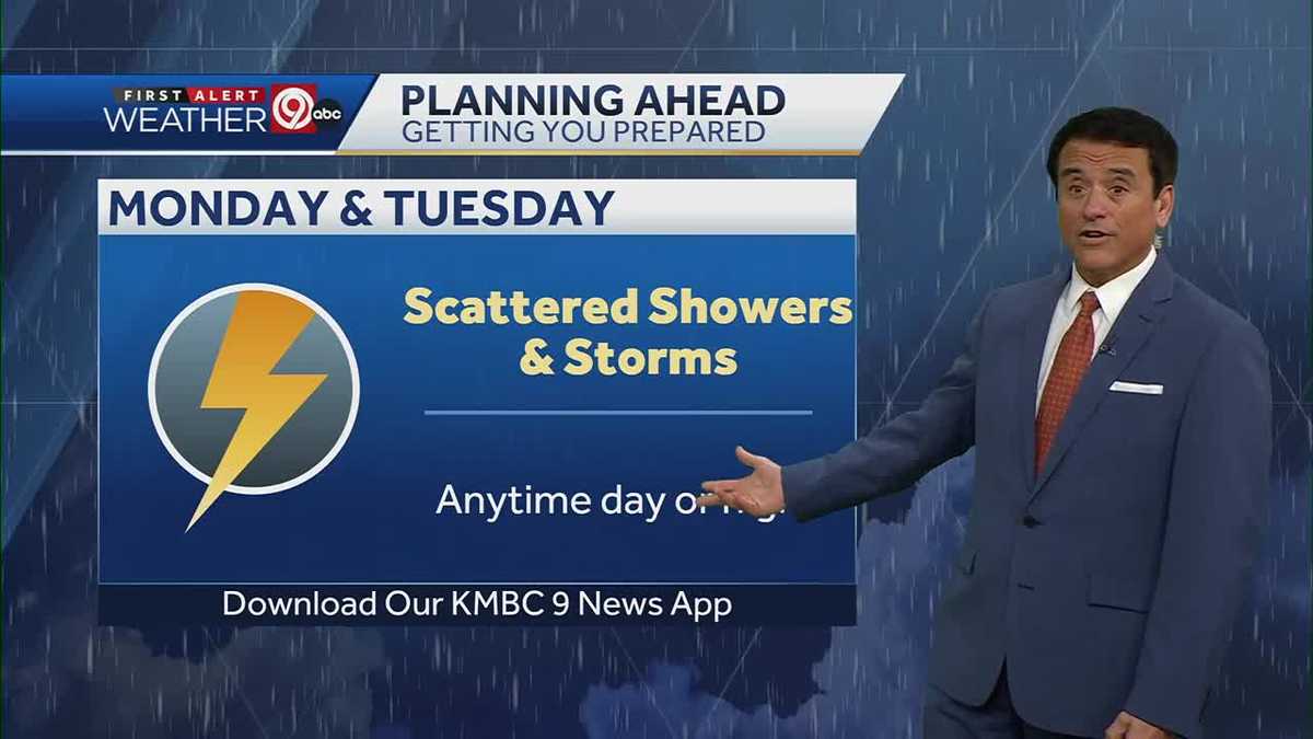 Rain and thunderstorm chances return for Monday and Tuesday