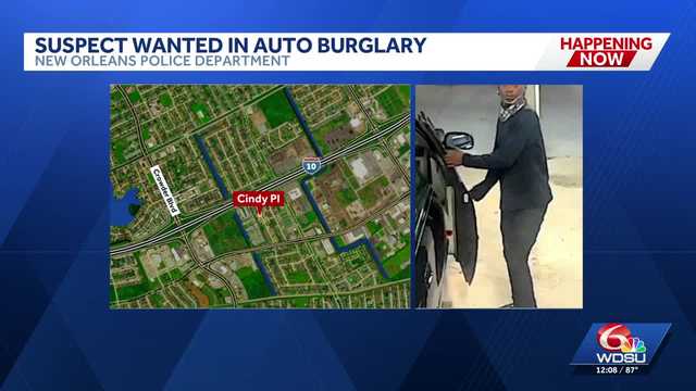 New Orleans police searching for suspect in car burglary in West Lake Forest area