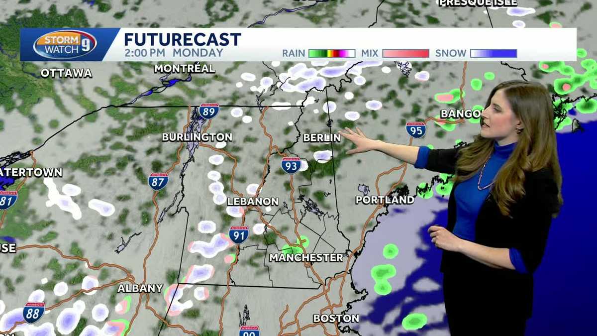 Video: Breezy Monday ahead with scattered showers in parts of New Hampshire