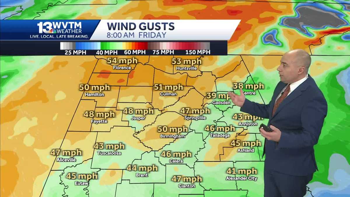 Tornado threat as strong storms hit Alabama Friday