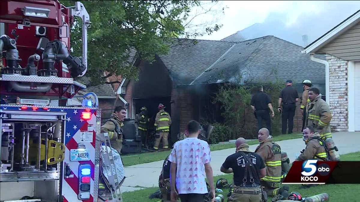 Crews battle northwest Oklahoma City house fire Sunday evening