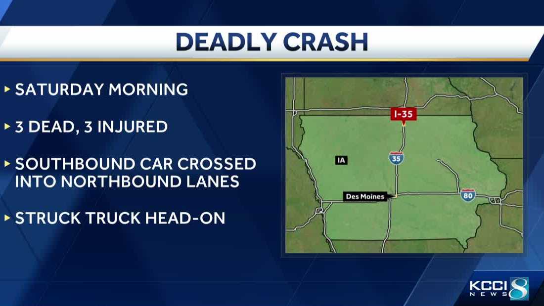 Deadly crash: Head-on crash on I-35 kills 3 in Worth County