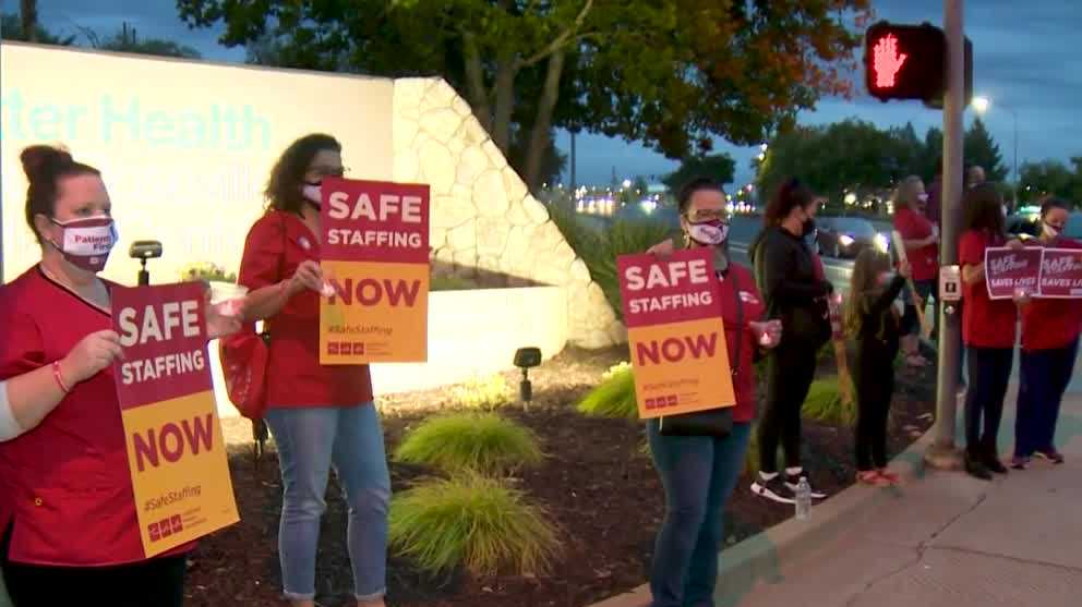 Sutter Roseville nurses protest staffing shortages amid COVID