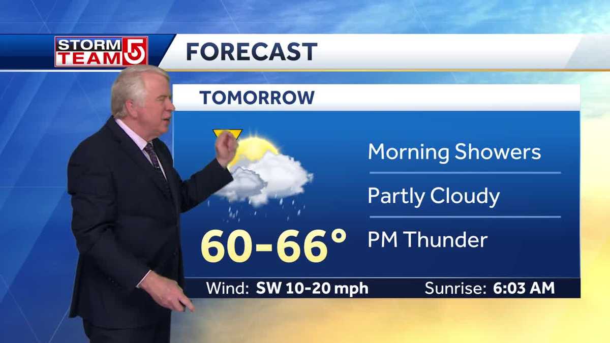 Video: AM showers before partly cloudy skies Tuesday
