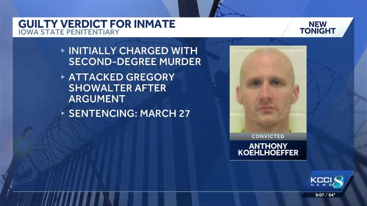 Iowa inmate found guilty of manslaughter in death of man who murdered his own wife