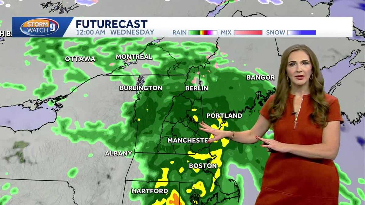Video: Overnight rain before cloudy day in New Hampshire