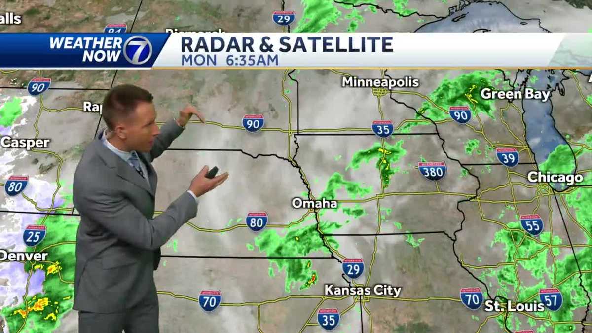 Scattered rain Monday morning, turning windy and cooler