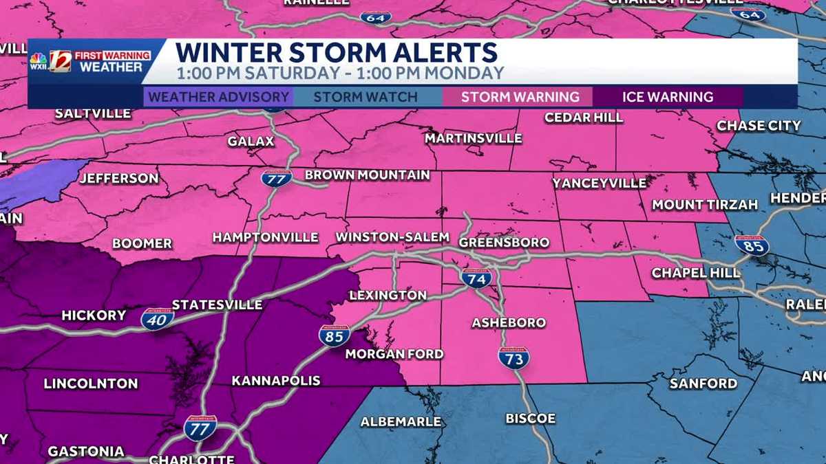 North Carolina winter storm county-by-county impacts in the Piedmont Triad