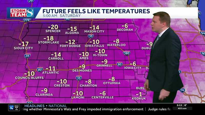 Iowa weather: Morning snow lingers with frigid winds all day