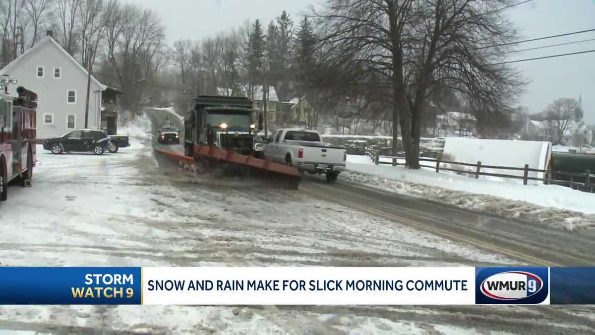 Snow, rain make for slippery morning commute