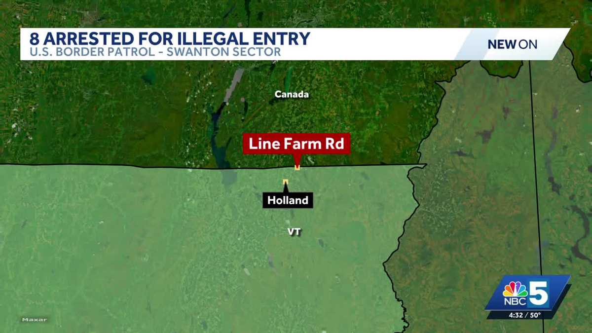 Eight migrants arrested for illegally crossing US-Canada border in Vermont, CBP says