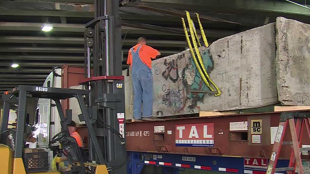 Pieces of the Berlin Wall arrive in Kansas City ahead of Union Station exhibit