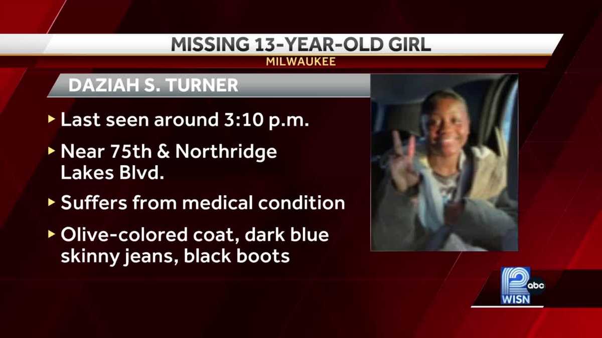 Milwaukee Police Locate Critically Missing 13 Year Old 3347