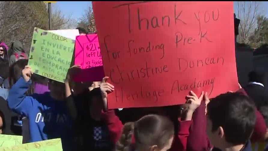 Hundreds march for early childhood education funding