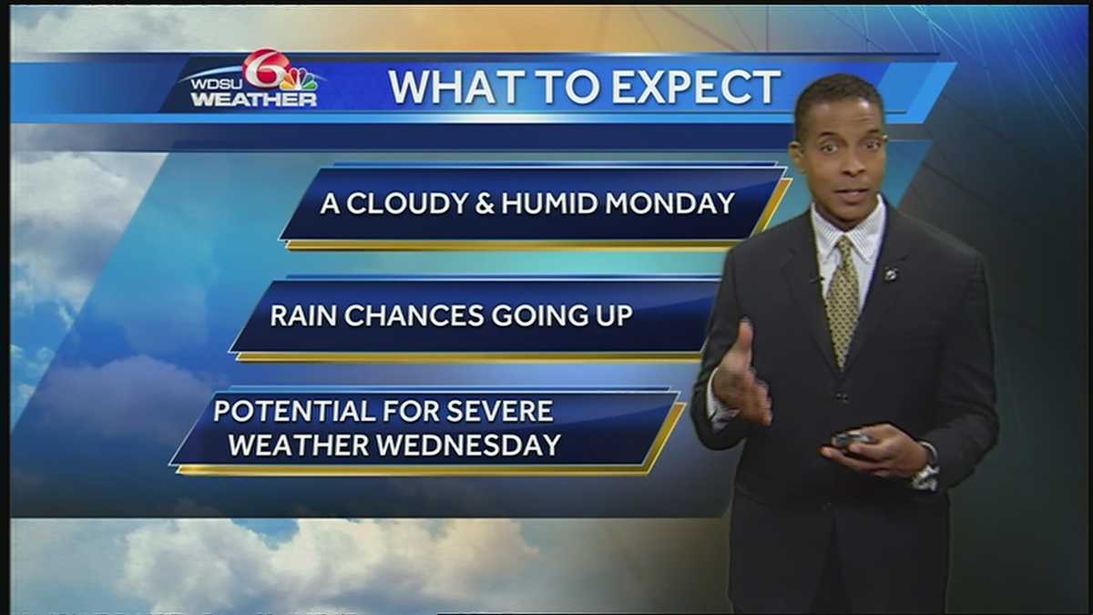 A cloudy and humid Monday