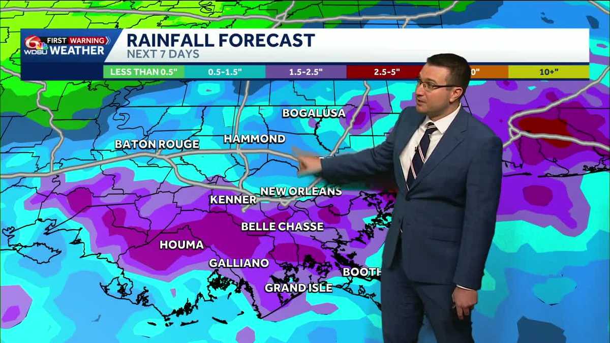 More storms are in the forecast toward the end of the week in southeast Louisiana