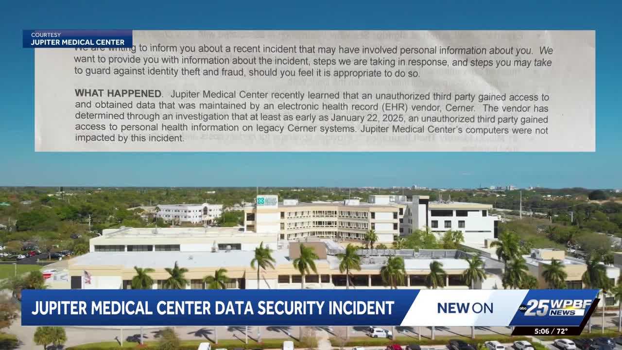 wpbf.com - Rachael Perry - Jupiter Medical Center alerts patients to data breach
