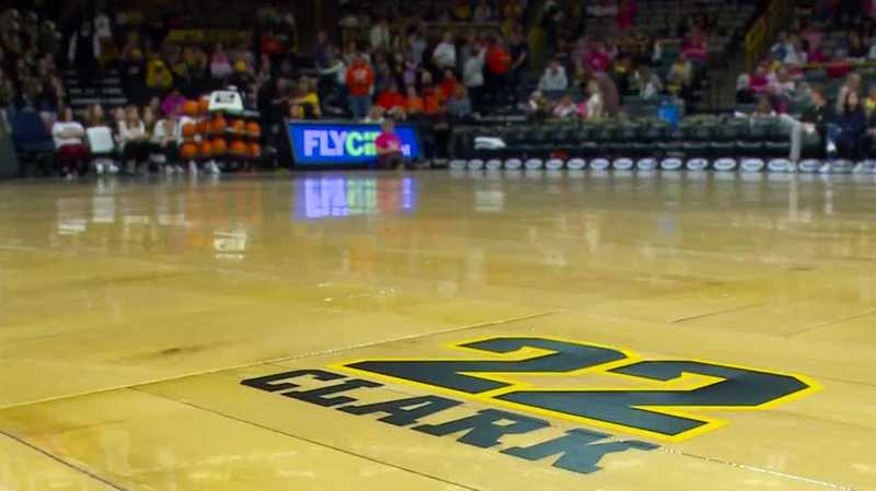 Iowa honors Caitlin Clark with logo on Carver court where she sunk record-breaking 3-pointer