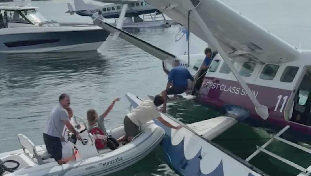 Seaplane crashes into dock in Bahamian waters; 10 Americans escape uninjured