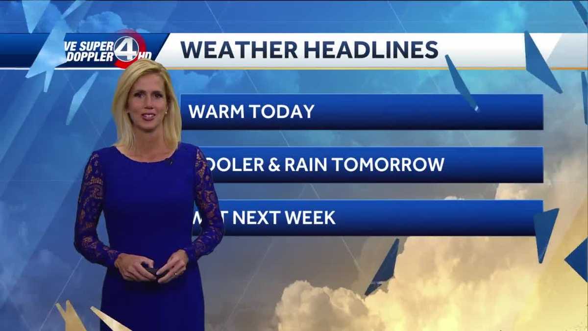 Videocast: Warm today rain tomorrow