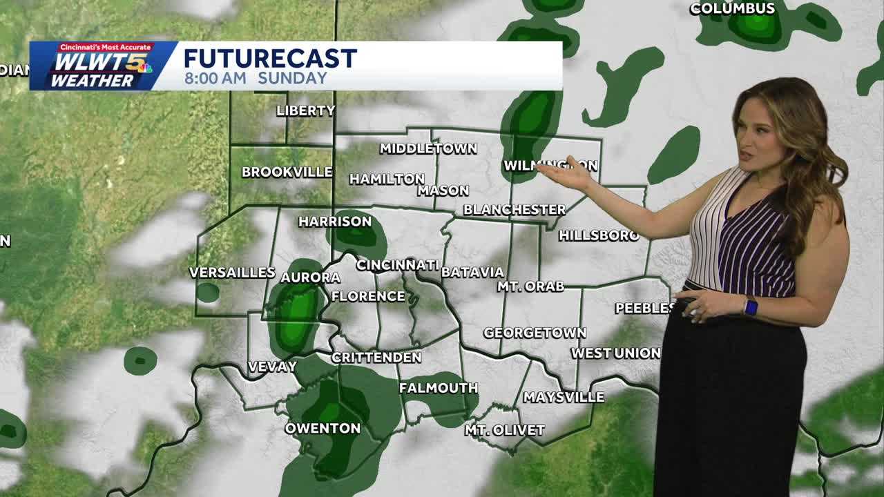 Spotty showers for Mother's Day across Greater Cincinnati