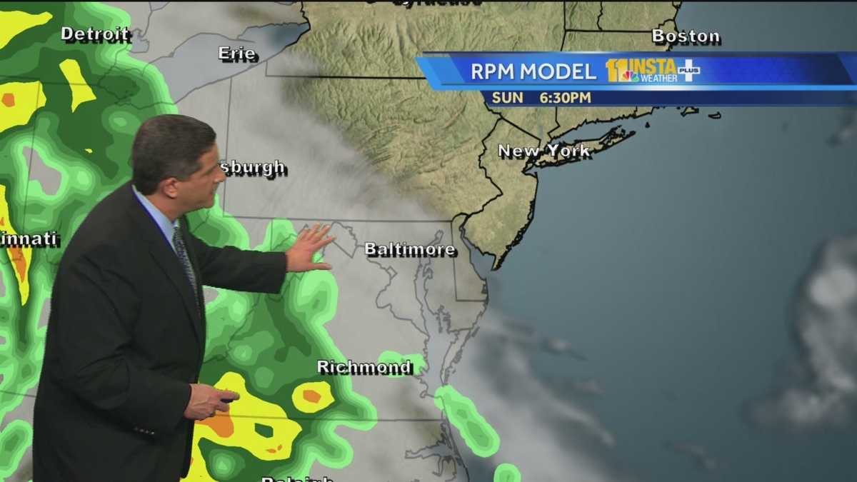 Tony shows when rain moves in Sunday