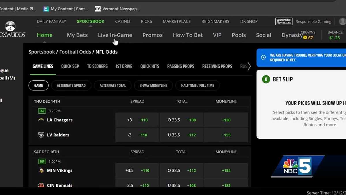 Vermont's online sports betting to officially launch in January