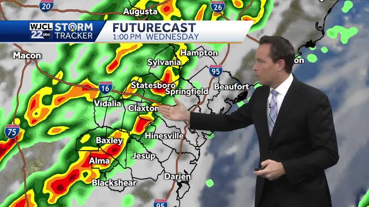 Savannah: Strong to severe thunderstorms possible Wednesday