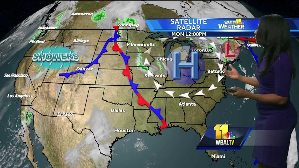 Sunny with a moderate breeze on Monday