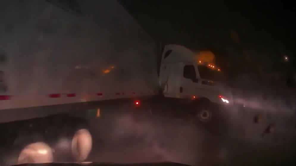 La Vista driver says he was 'freaking out' as semi slid into his lane during Omaha's historic rain