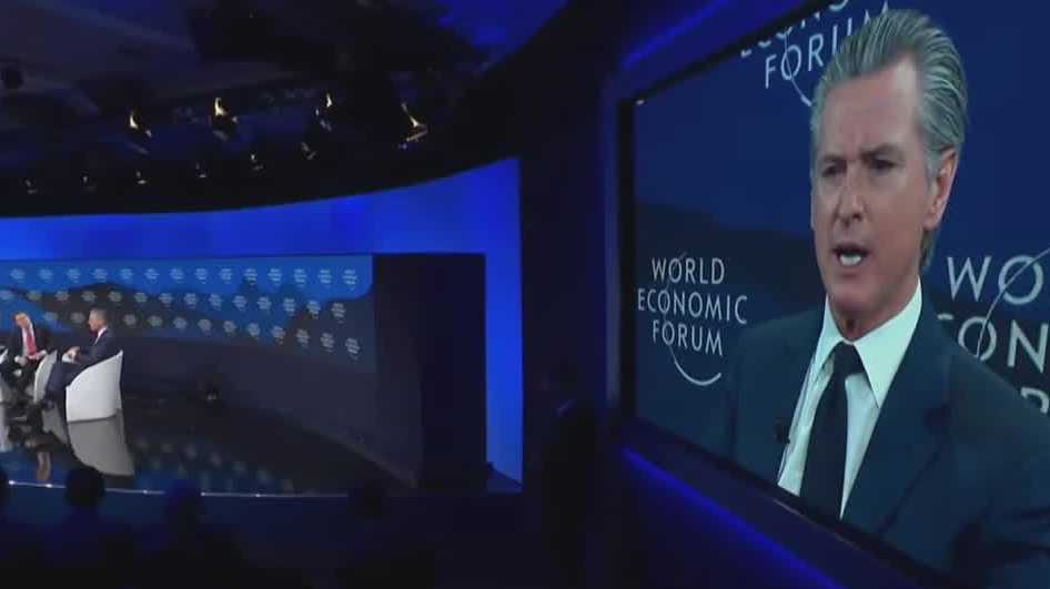 California Gov. Newsom says Davos event cancellation fits a pattern by Trump administration