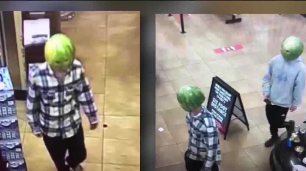 Police make arrest in bizarre 'melon head' robbery at gas station