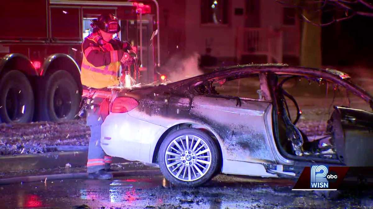 Driver seriously injured after vehicle hits tree, catches fire in Milwaukee