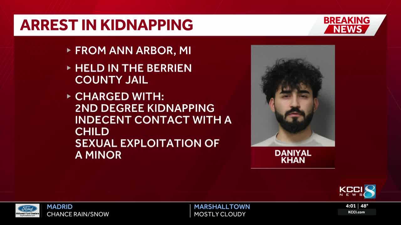 Michigan man charged with kidnapping following Amber Alert for 12-year-old Waterloo girl
