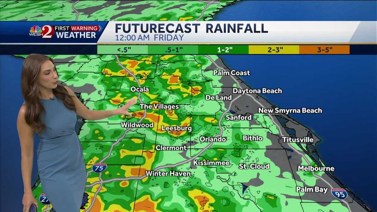 Clear, warm morning with afternoon showers in Central Florida