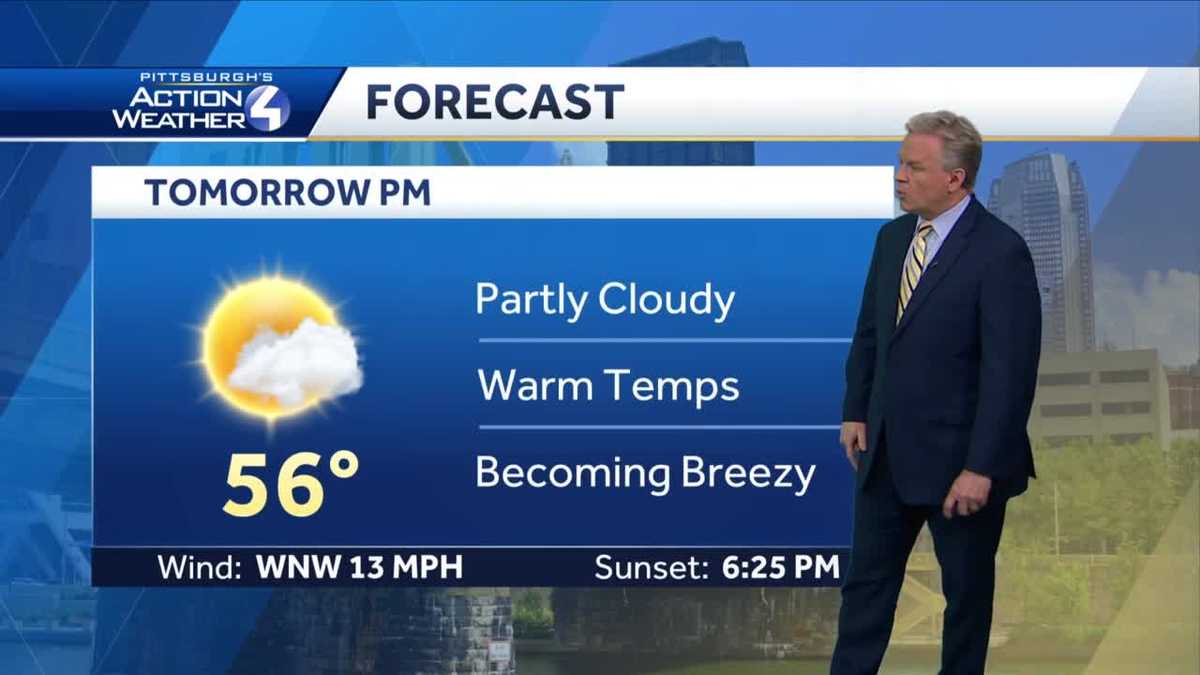 Partly cloudy and warm on Friday