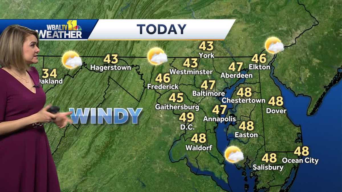 Cold again Tuesday, high winds and temps only in the 40s