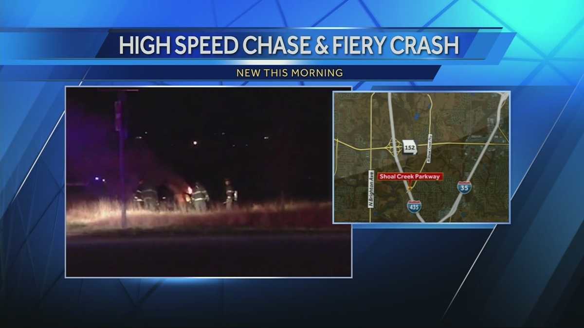 Police search for driver after chase ends in fiery crash