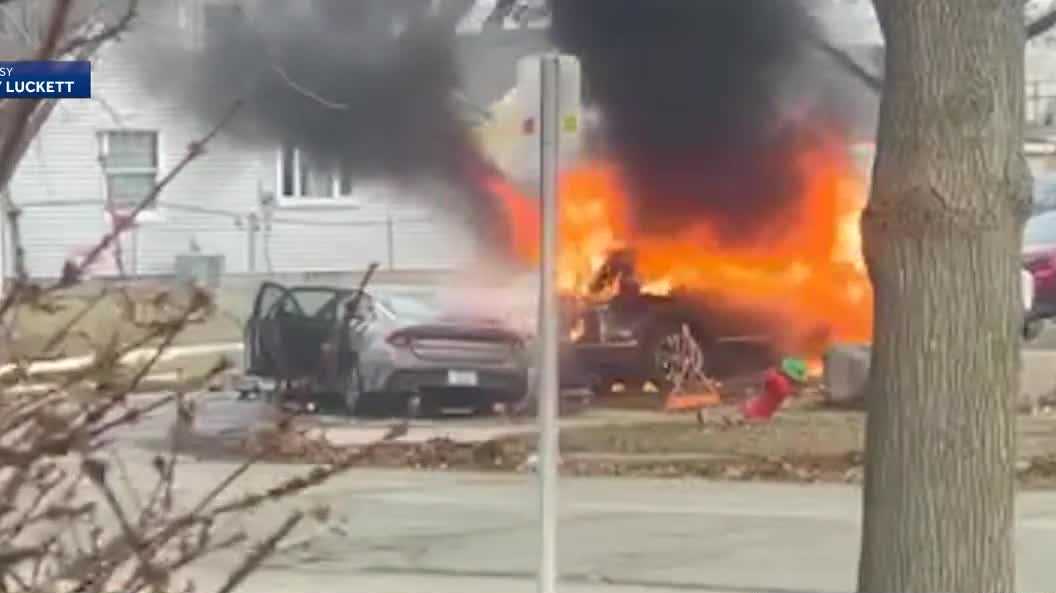 Car stolen in Milwaukee on Christmas Eve gets into fiery Christmas Day crash