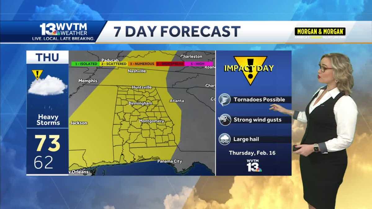 Severe thunderstorms possible Thursday and Thursday night