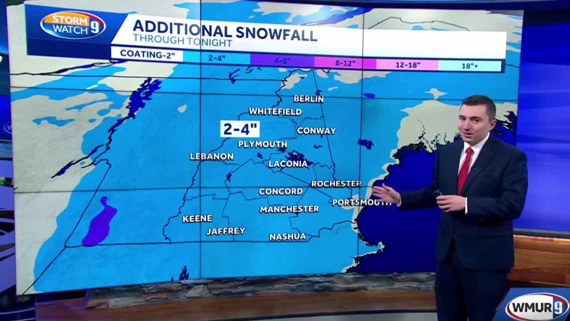 Video: A few more inches of snow expected in New Hampshire
