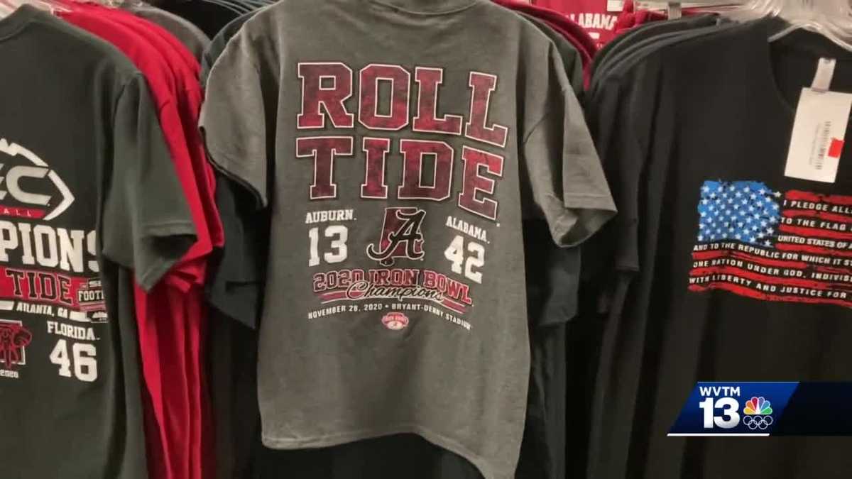 Wearing Iron Bowl 2021 winning gear