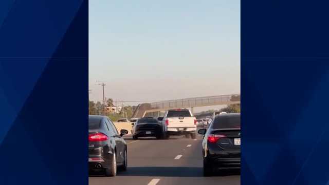 Watch: Truck rams car on Highway 99 in Ripon