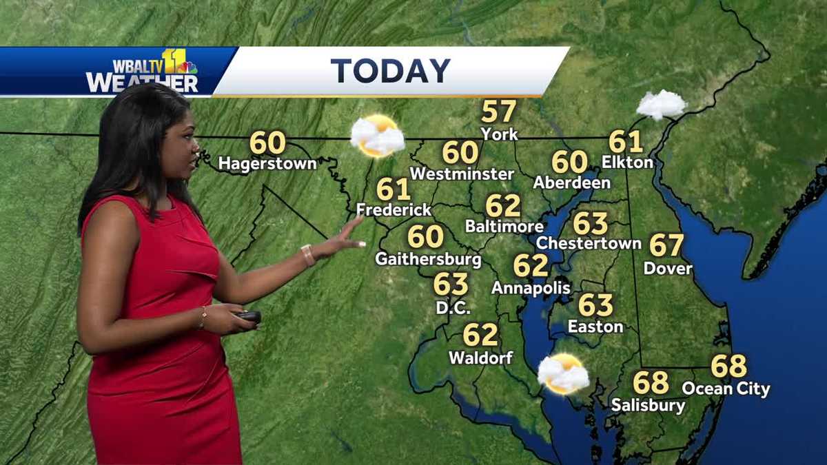 Cooler temps and decreasing humidity before nice weekend