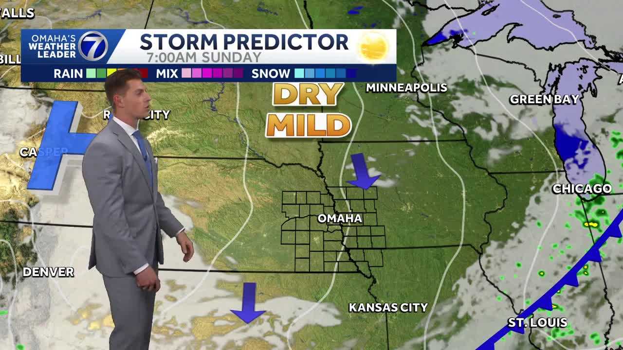 More mild and drier air returns for Sunday afternoon
