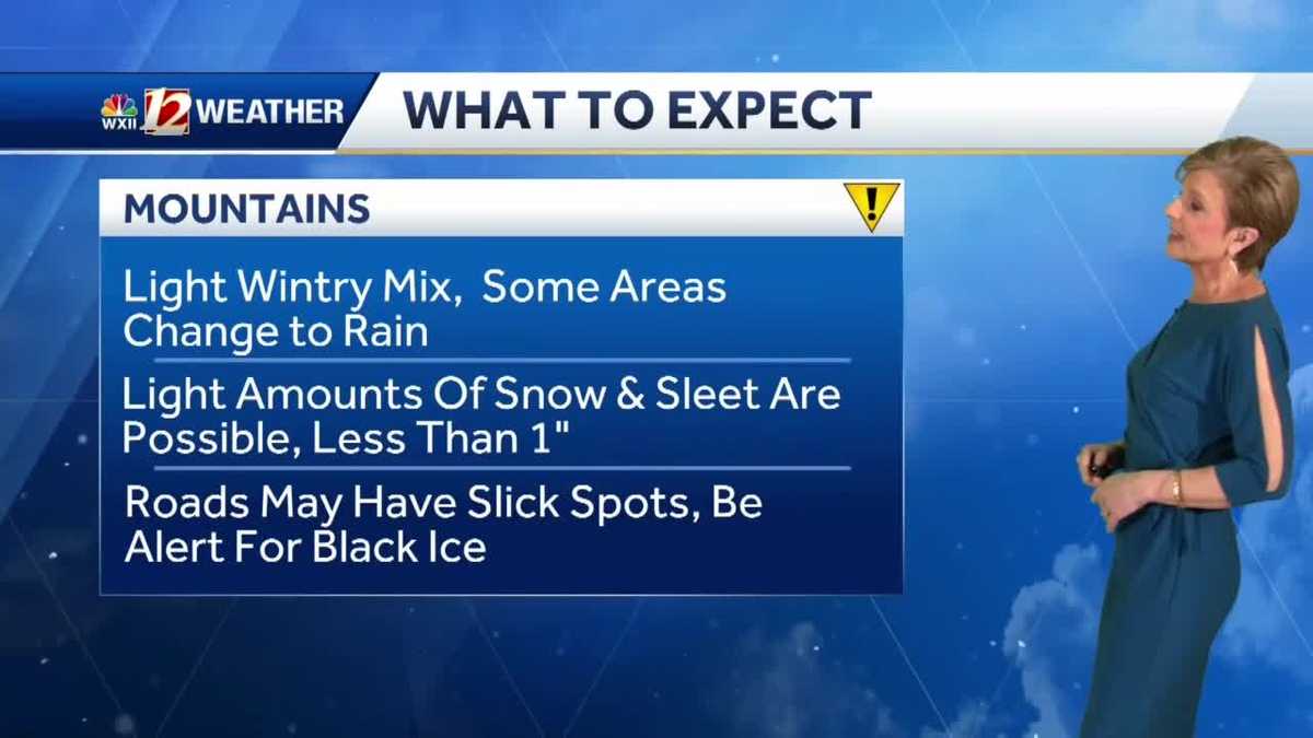WATCH: Light precipitation overnight, mountain slick spots